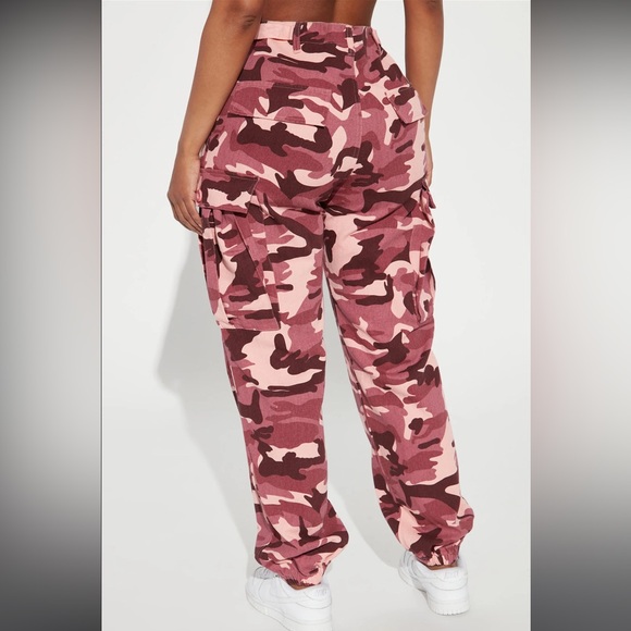 Pink Cargo Camo Pants - Picture 3 of 3